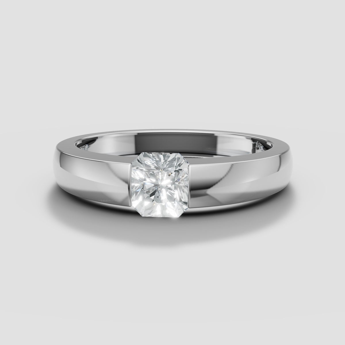 Cassius Radiant Band in White Gold