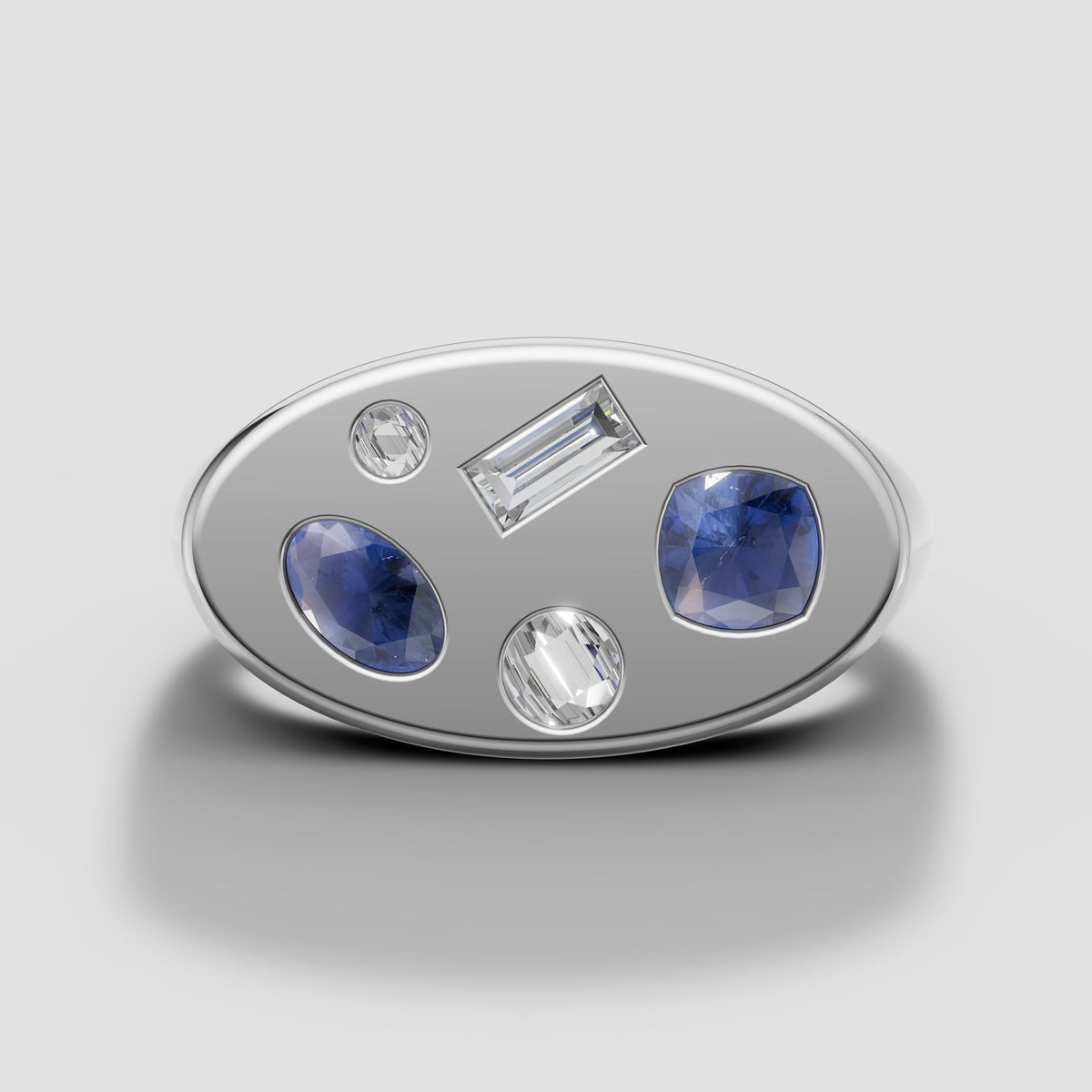 Celeste Scatter Signet in White Gold