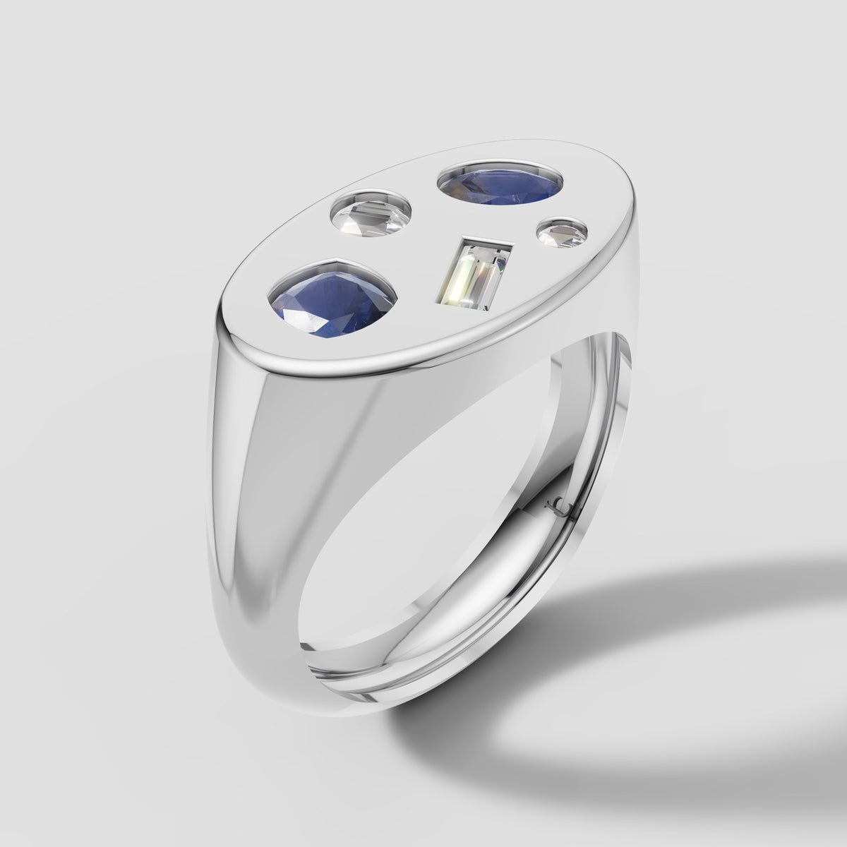 Celeste Scatter Signet in White Gold