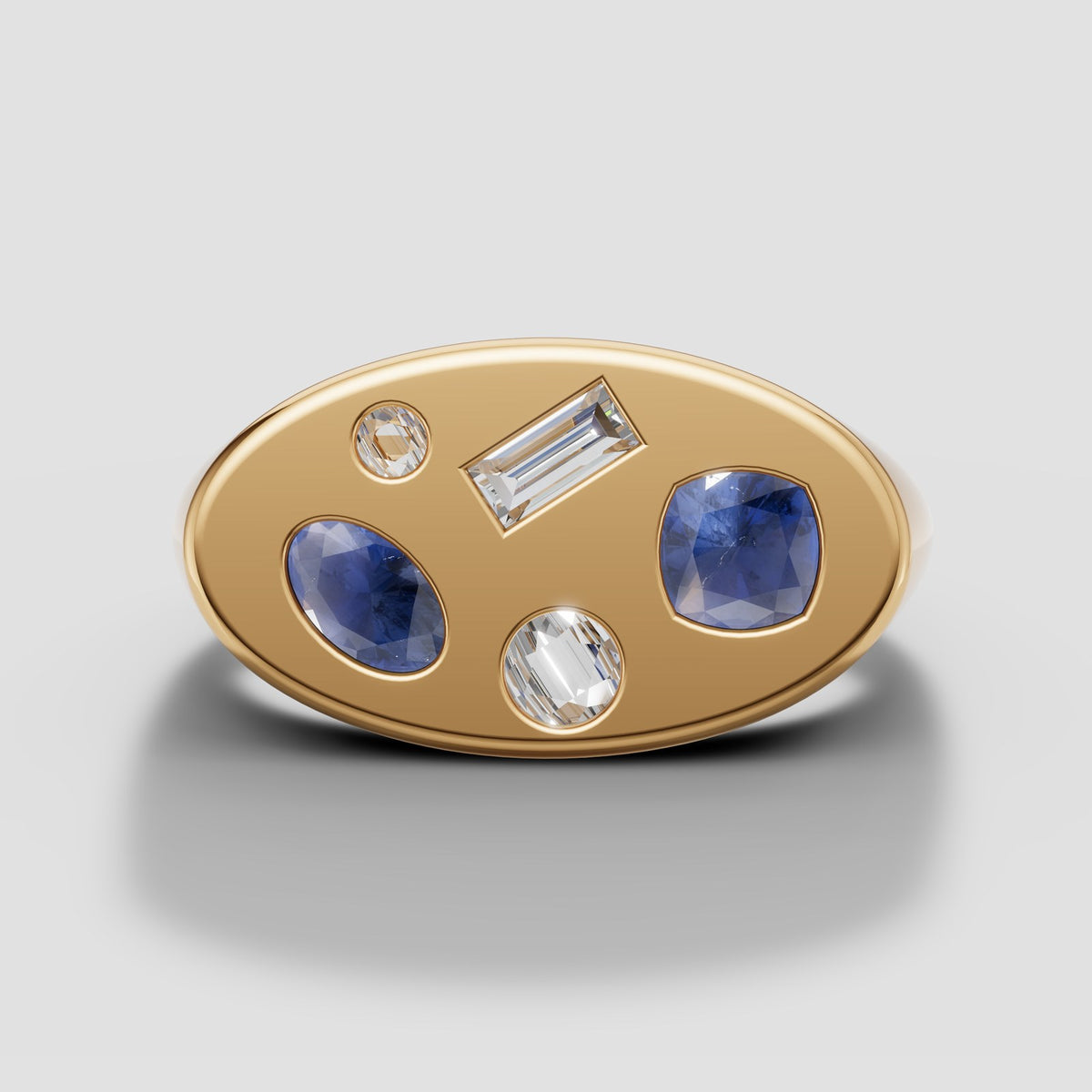 Celeste Scatter Signet in Yellow Gold