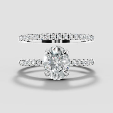 Celine Oval Bridal Set in White Gold