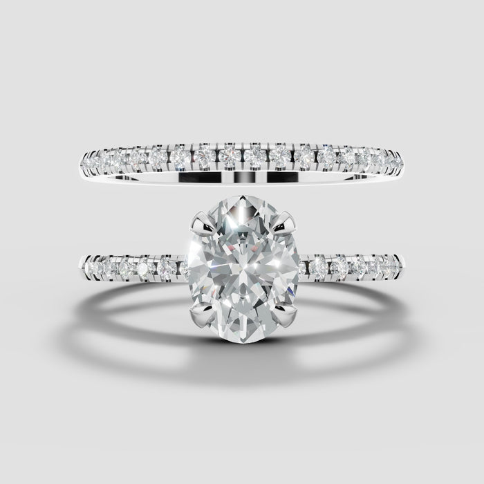 Celine Oval Bridal Set in White Gold