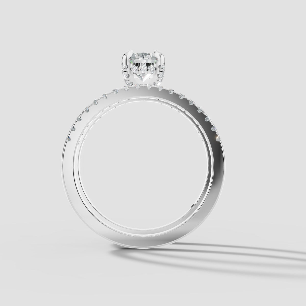 Celine Oval Bridal Set in White Gold
