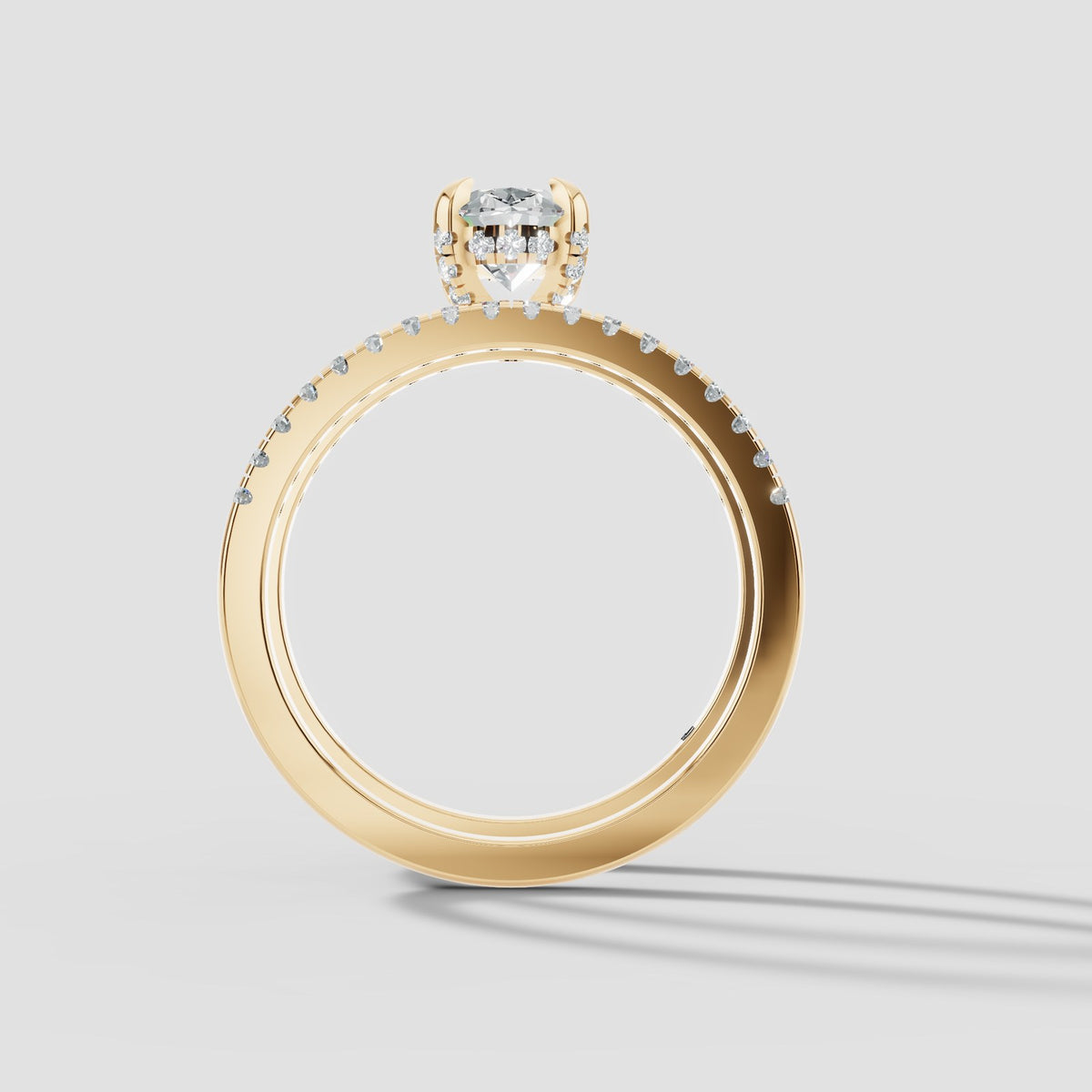 Celine Oval Bridal Set in Yellow Gold