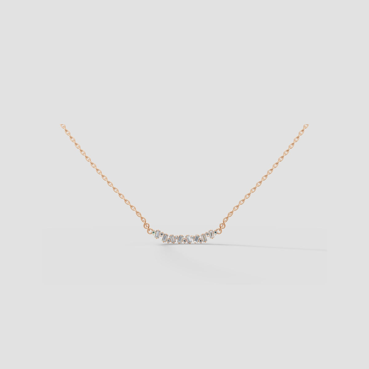 Cluster Bar Necklace in Rose Gold