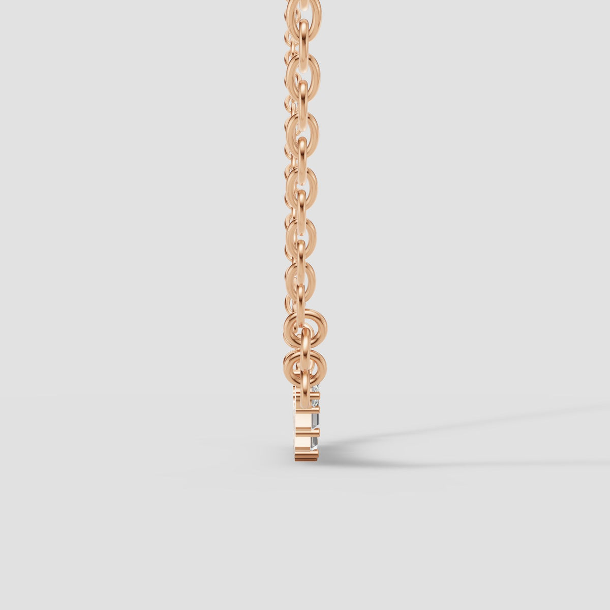 Cluster Bar Necklace in Rose Gold