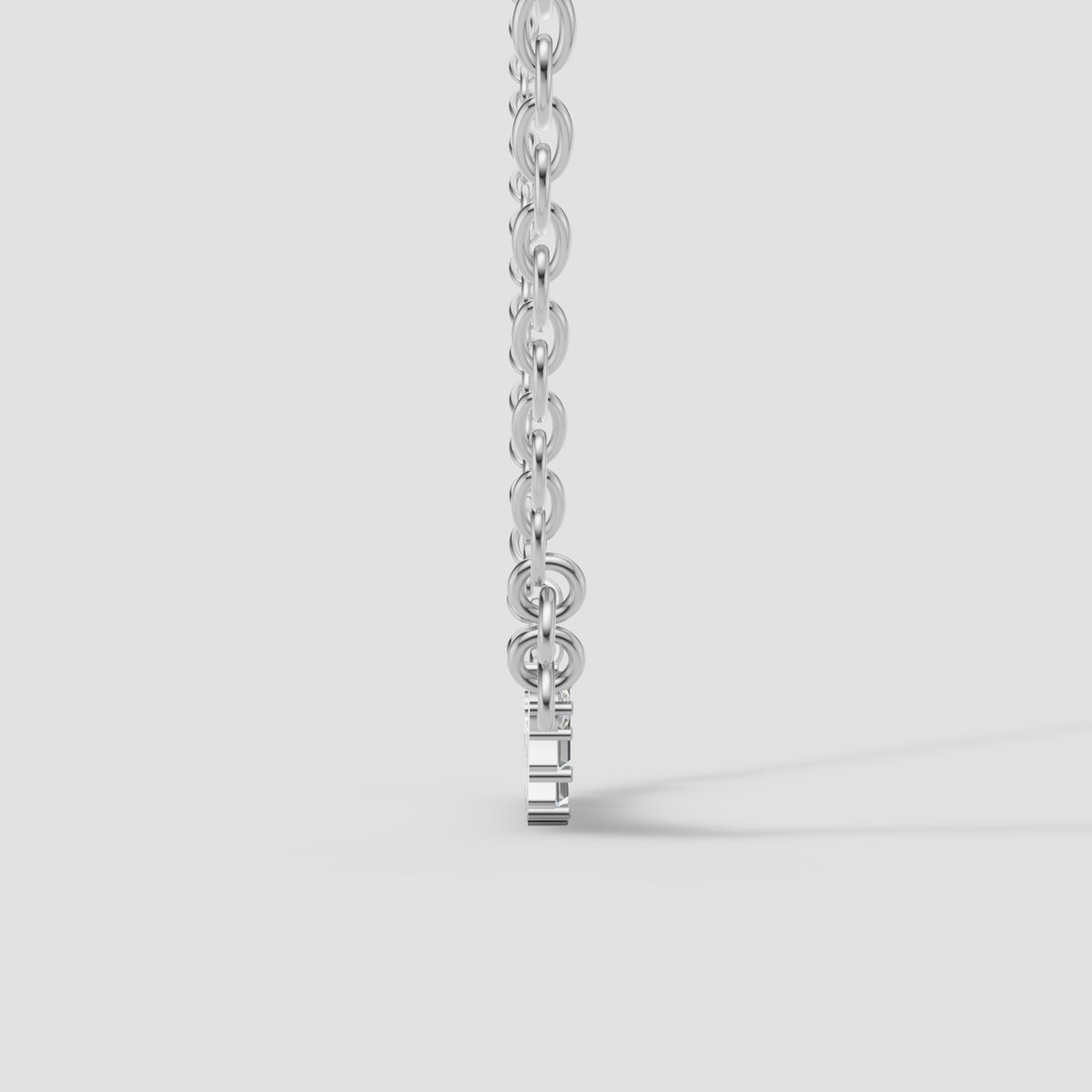 Cluster Bar Necklace in White Gold