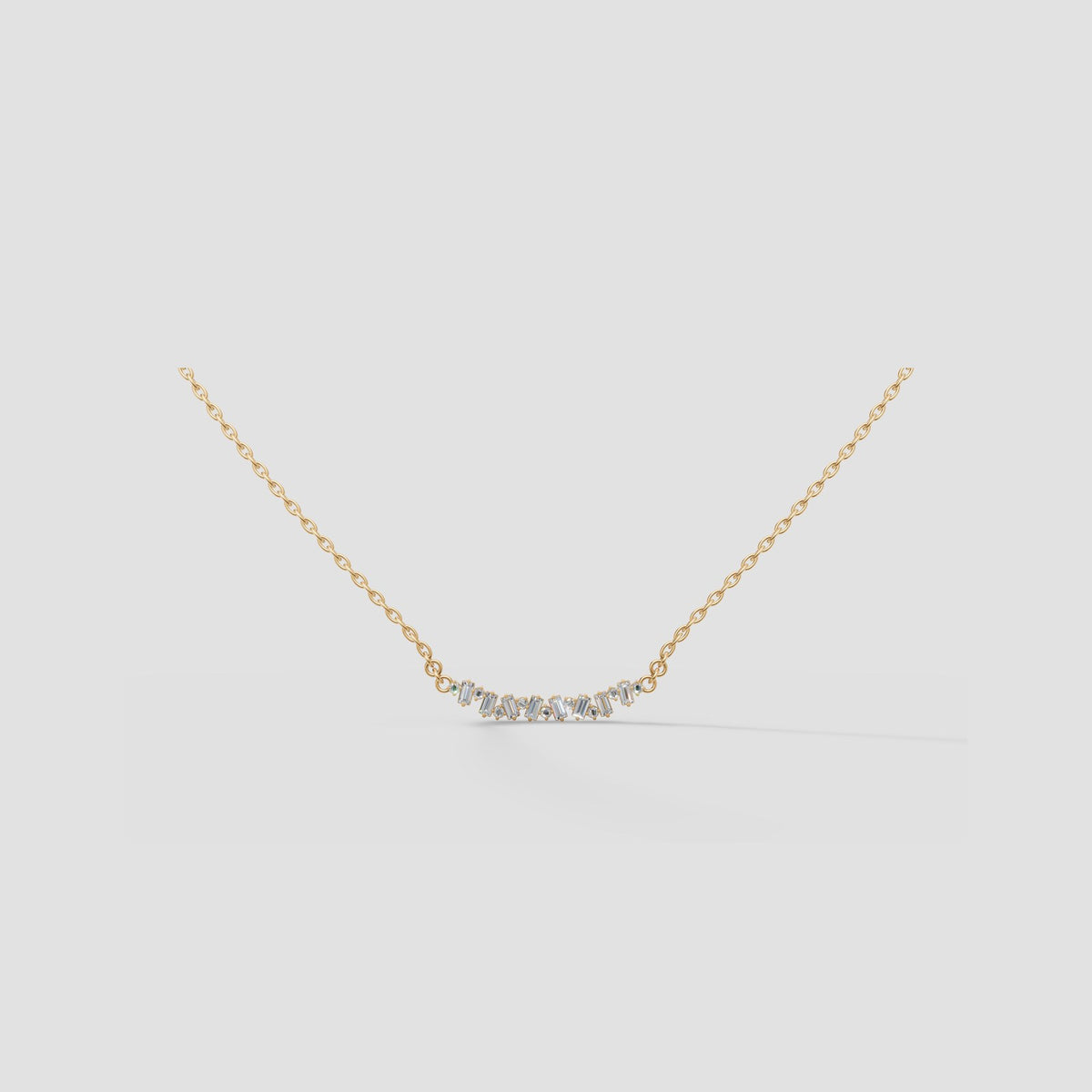 Cluster Bar Necklace in Yellow Gold