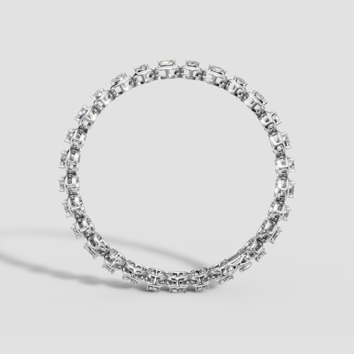 Cushion Tennis Bracelet in White Gold