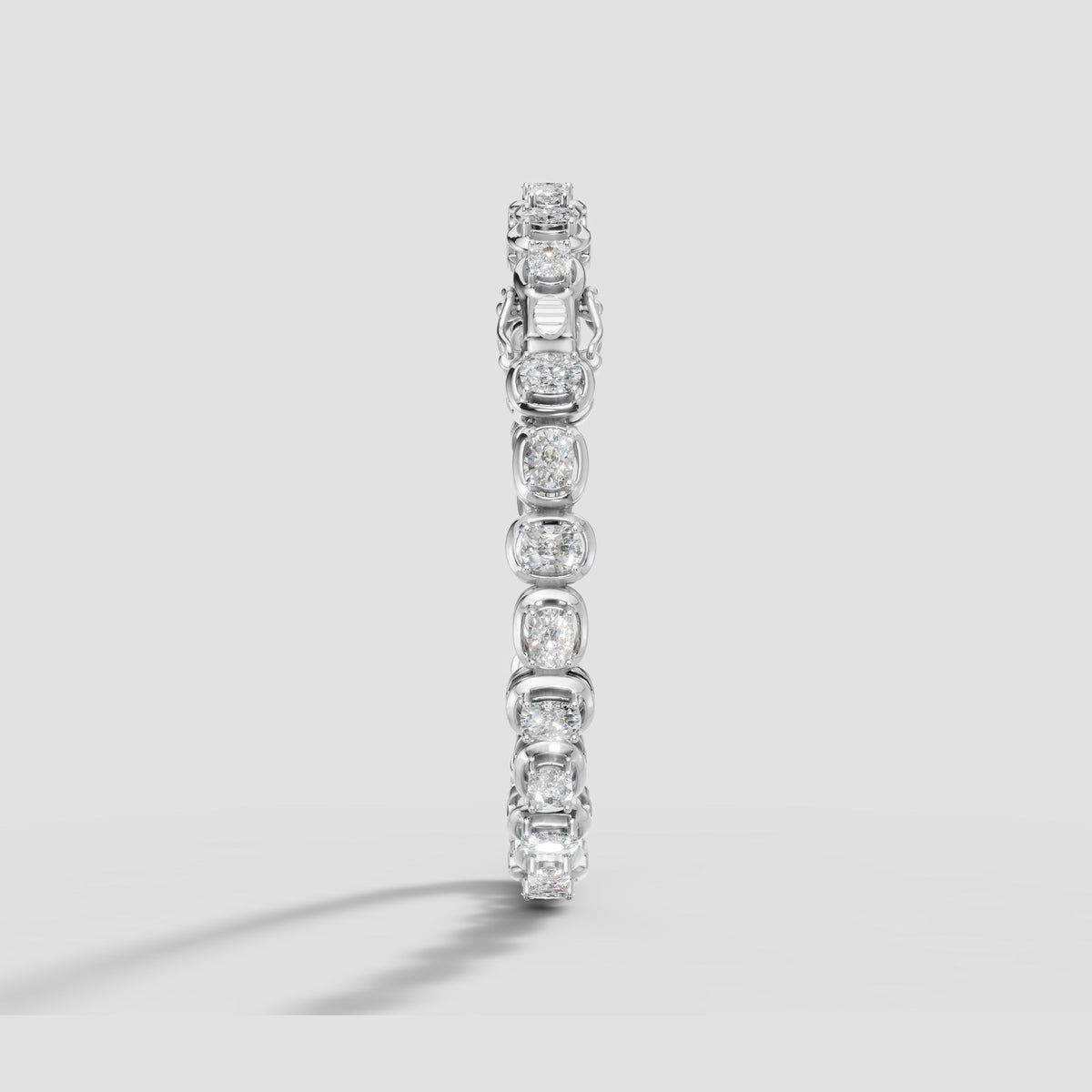 Cushion Tennis Bracelet in White Gold