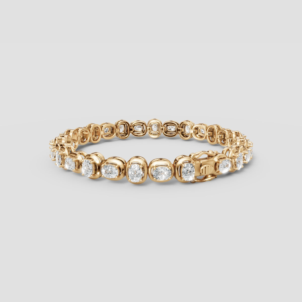 Cushion Tennis Bracelet in Yellow Gold