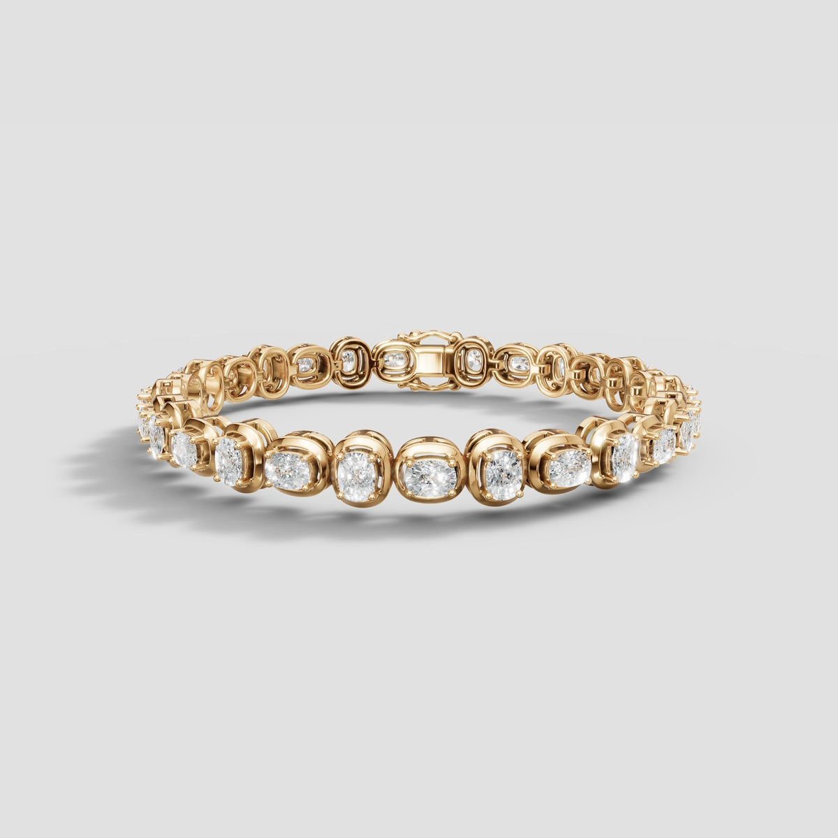 Cushion Tennis Bracelet in Yellow Gold