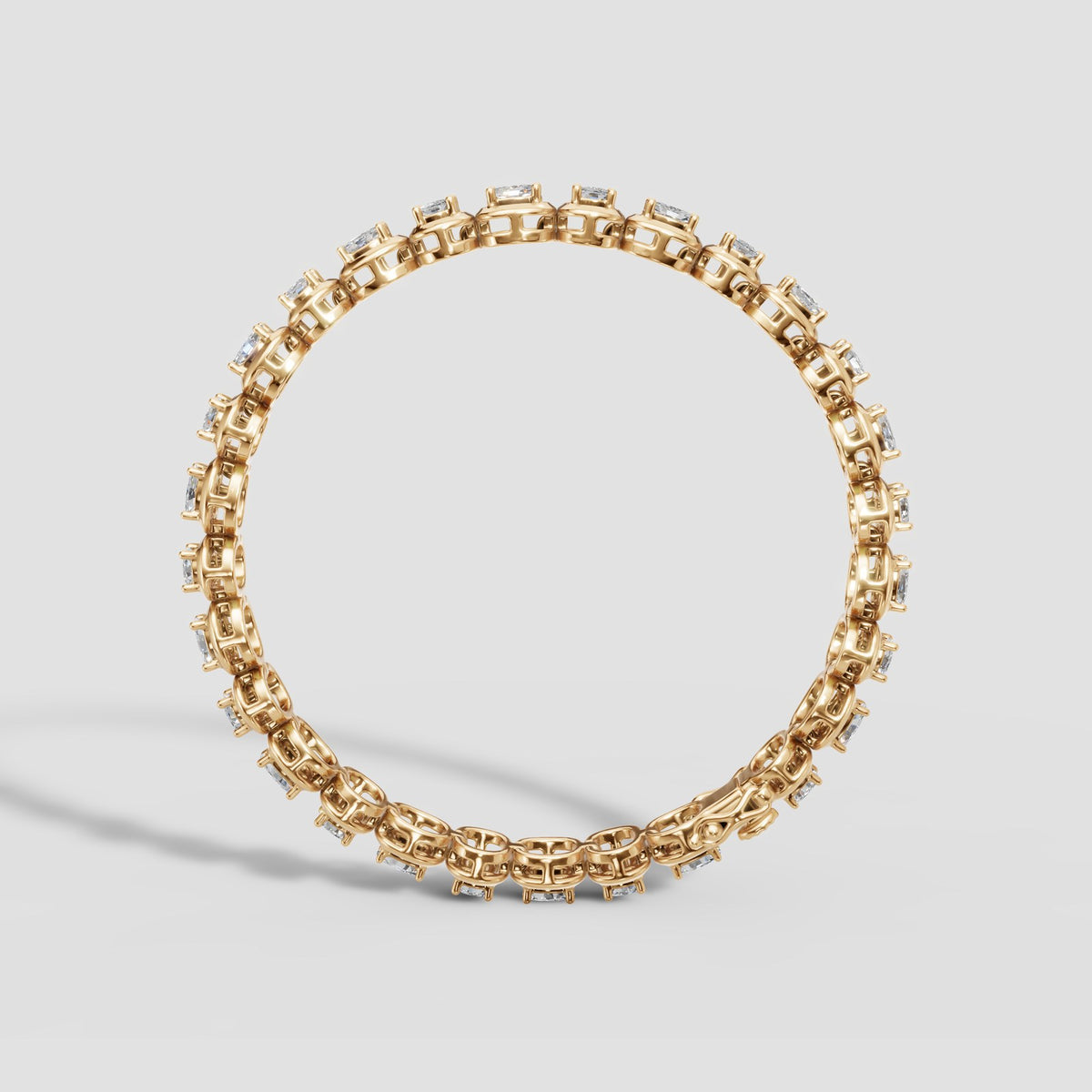 Cushion Tennis Bracelet in Yellow Gold
