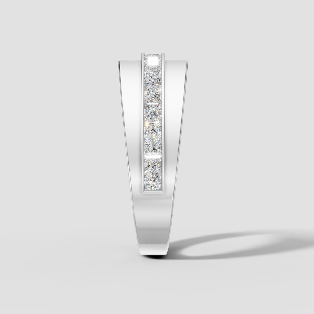 Cyrus Offset Signet in White Gold