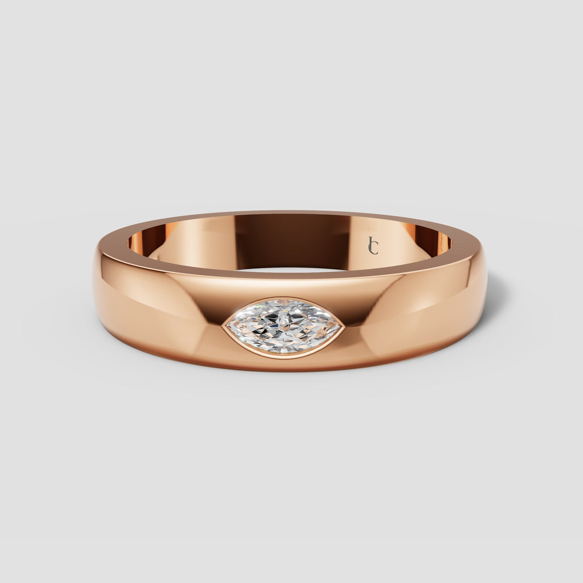 Dorian Marquise Band in Rose Gold