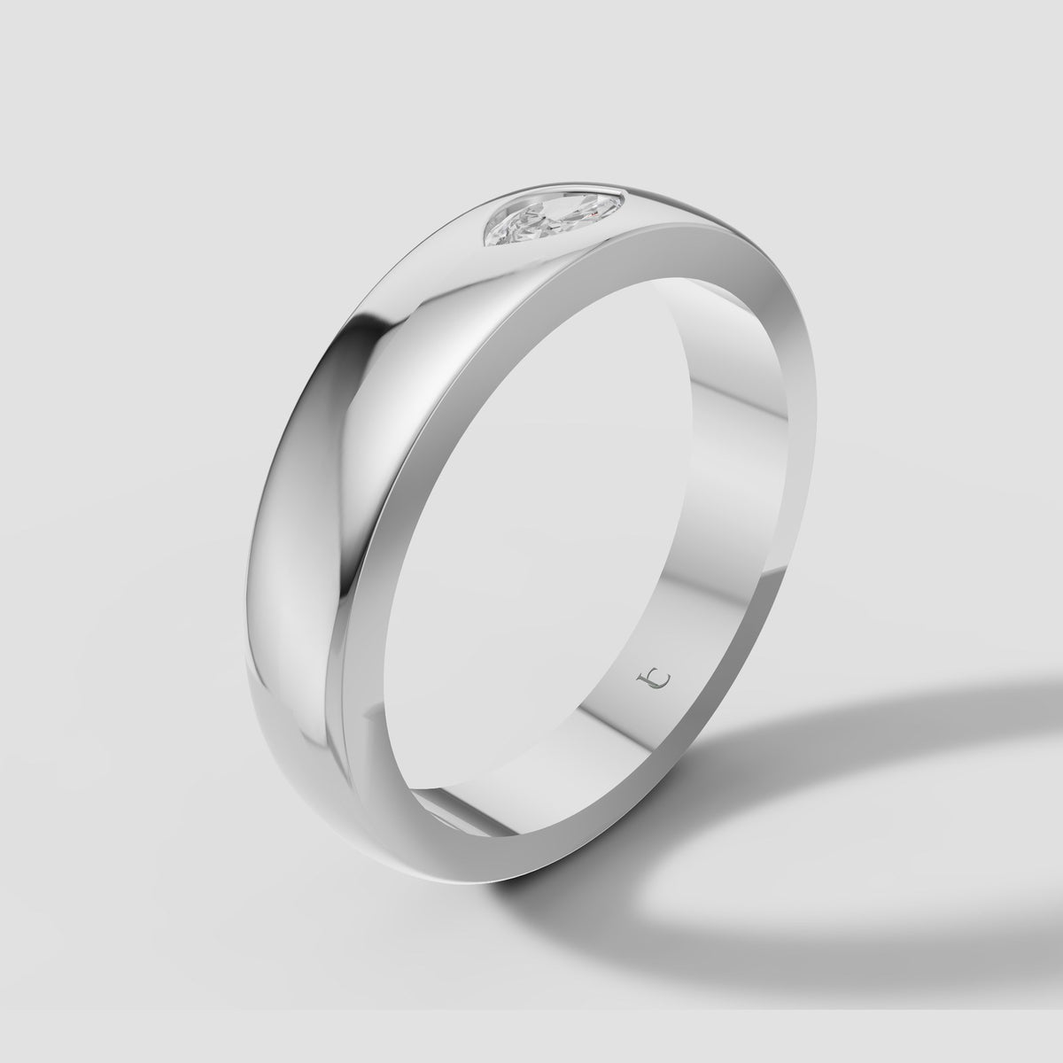Dorian Marquise Band in White Gold