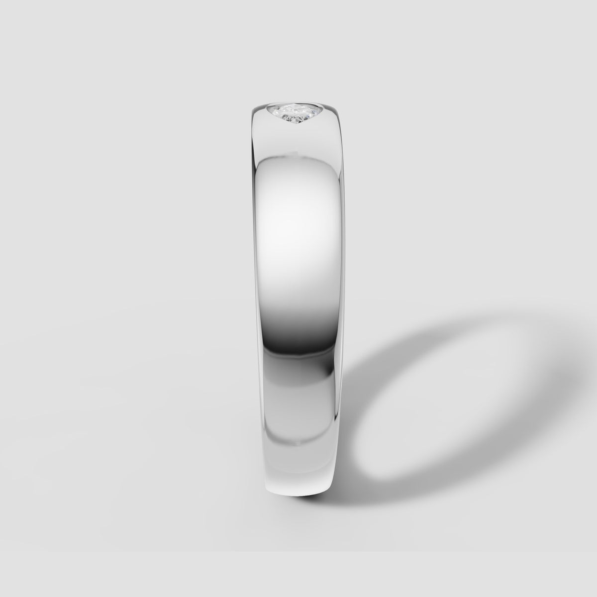 Dorian Marquise Band in White Gold