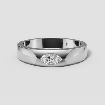 Dorian Marquise Band in White Gold