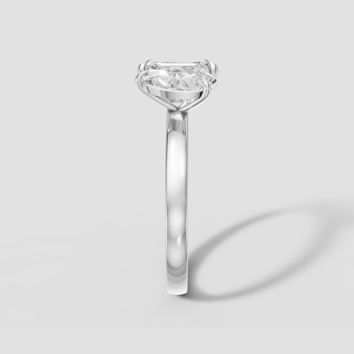 Duet Pear and Emerald Ring in White Gold