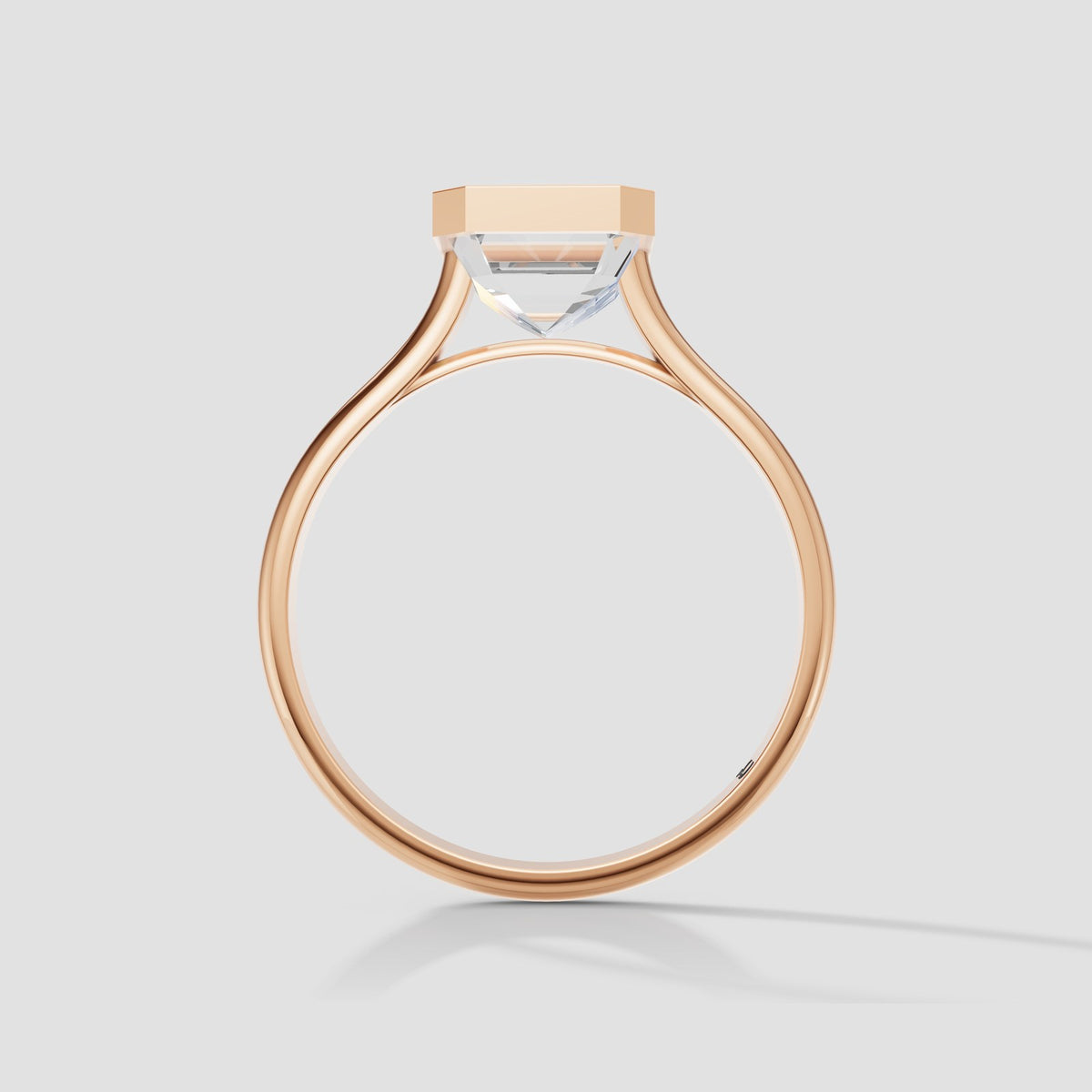 Edith Emerald Bezel in Rose Gold