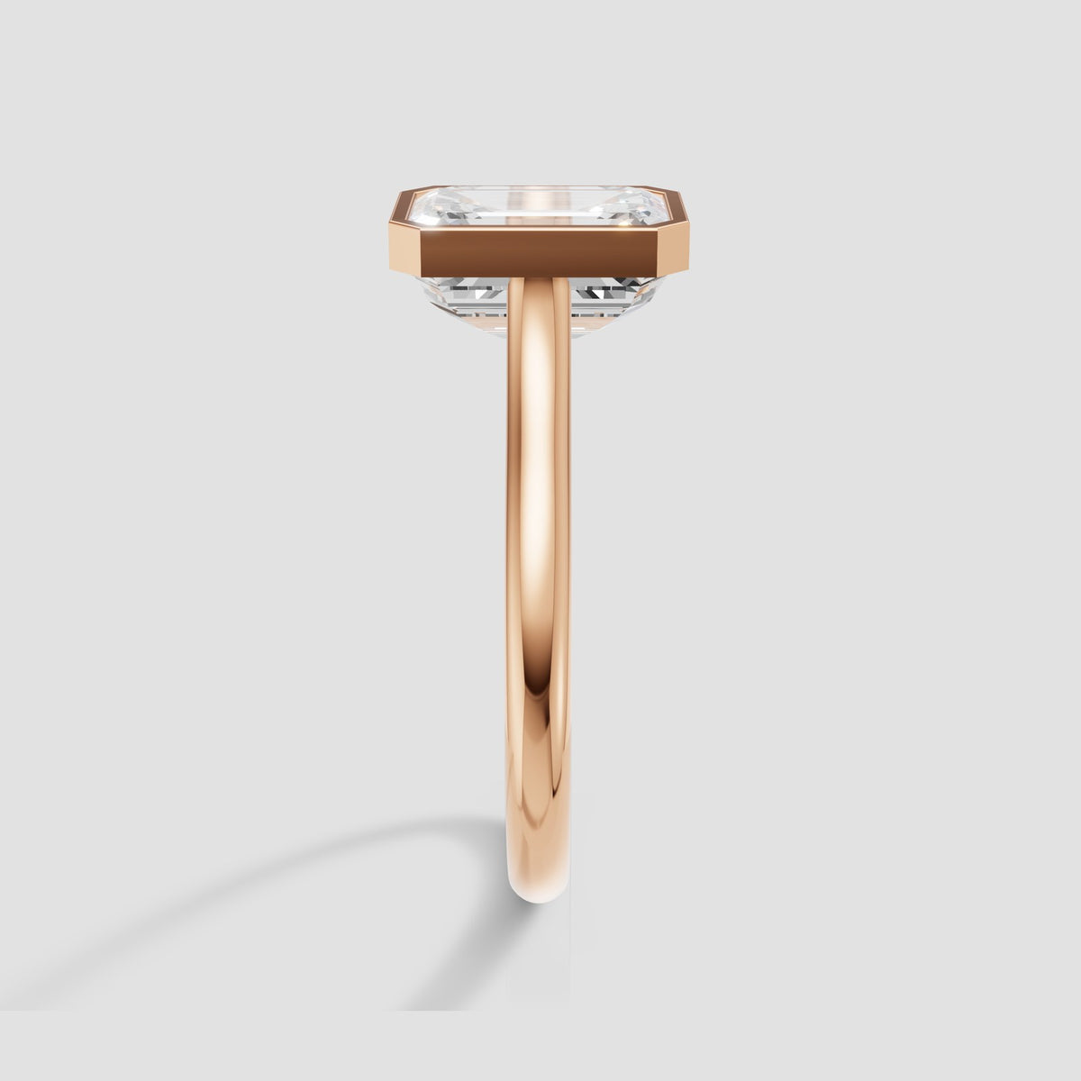 Edith Emerald Bezel in Rose Gold