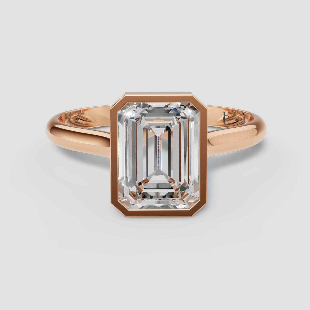 Edith Emerald Bezel in Rose Gold