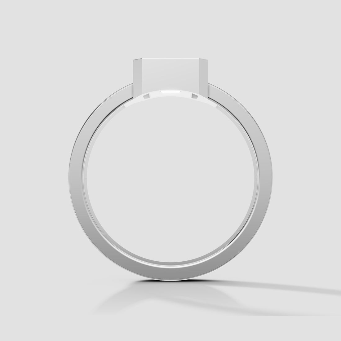 Ellis Emerald Bar Ring in White Gold
