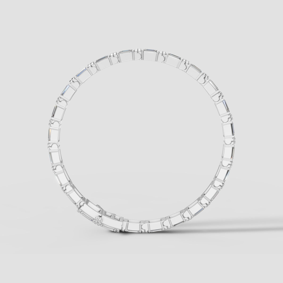 Emerald Cut Tennis Bracelet in White Gold