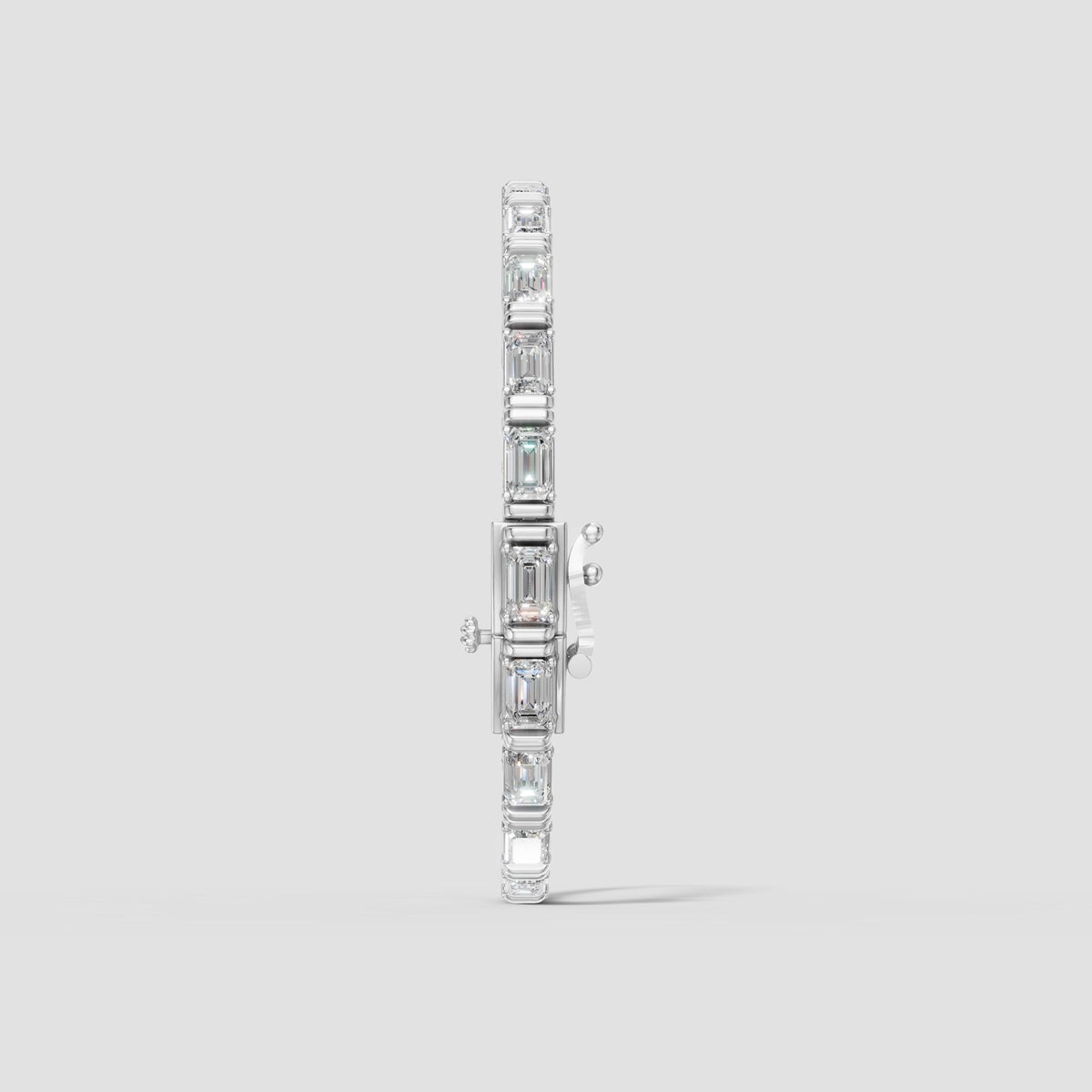 Emerald Cut Tennis Bracelet in White Gold