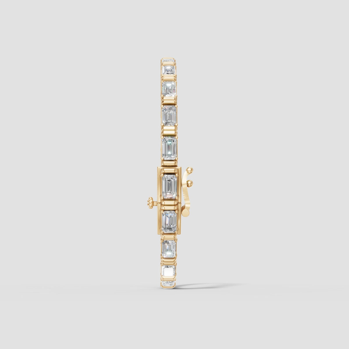 Emerald Cut Tennis Bracelet in Yellow Gold