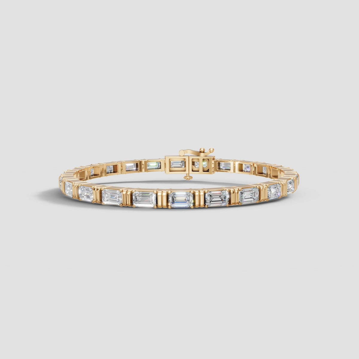 Emerald Cut Tennis Bracelet in Yellow Gold