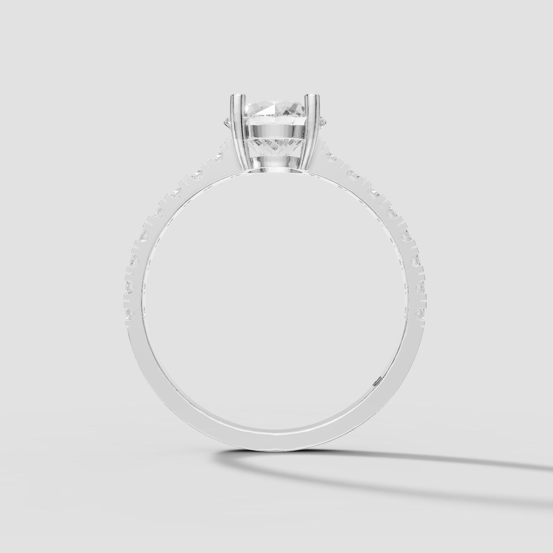 Esme Round Pave Solitaire in White Gold