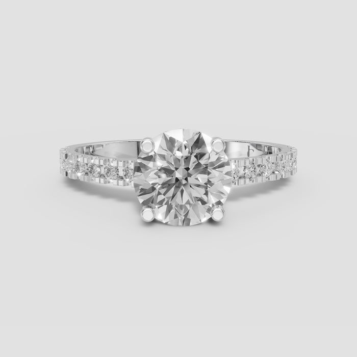 Esme Round Pave Solitaire in White Gold