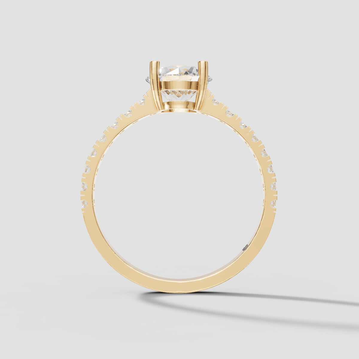 Esme Round Pave Solitaire in Yellow Gold