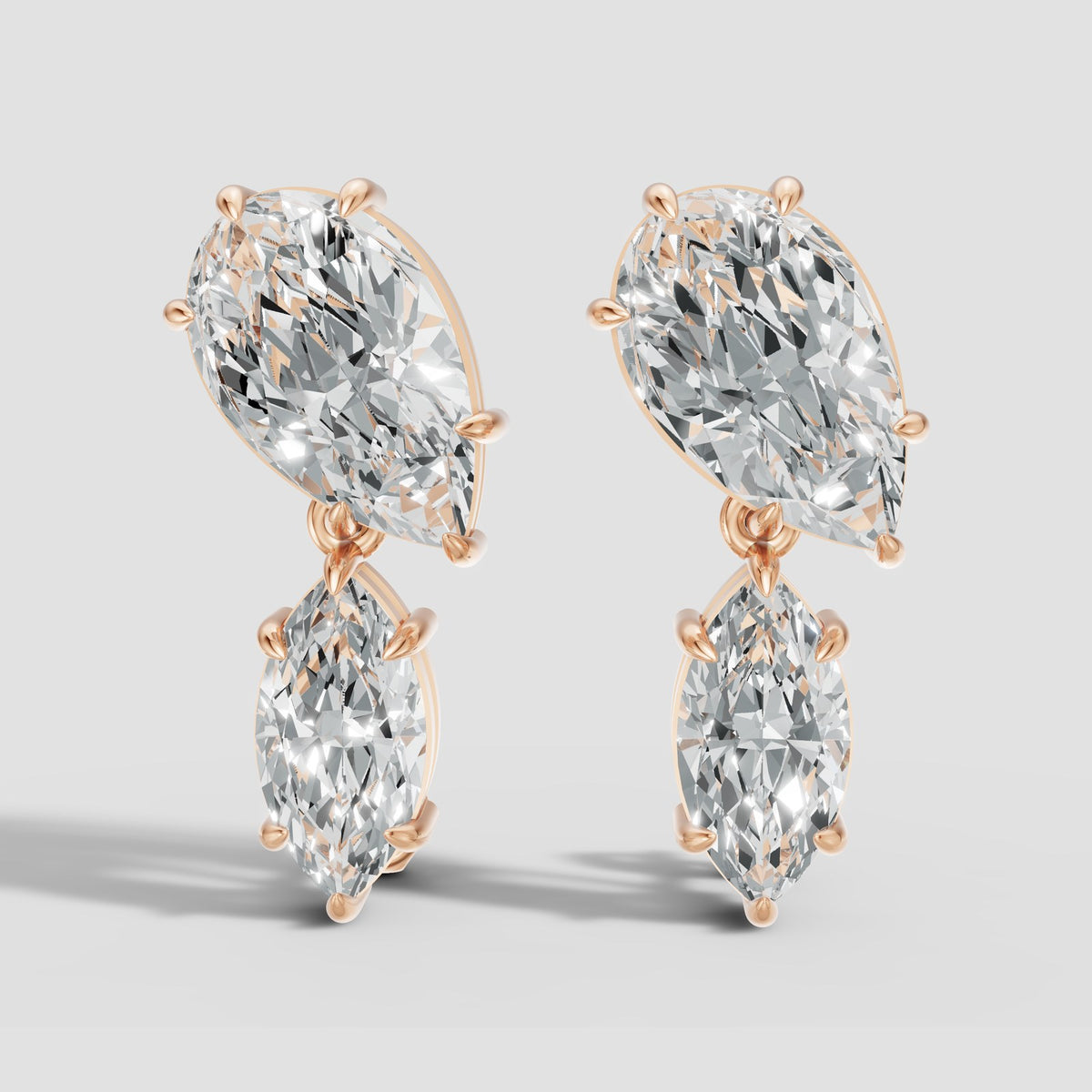 Etoile Marquise and Pear Drops in Rose Gold
