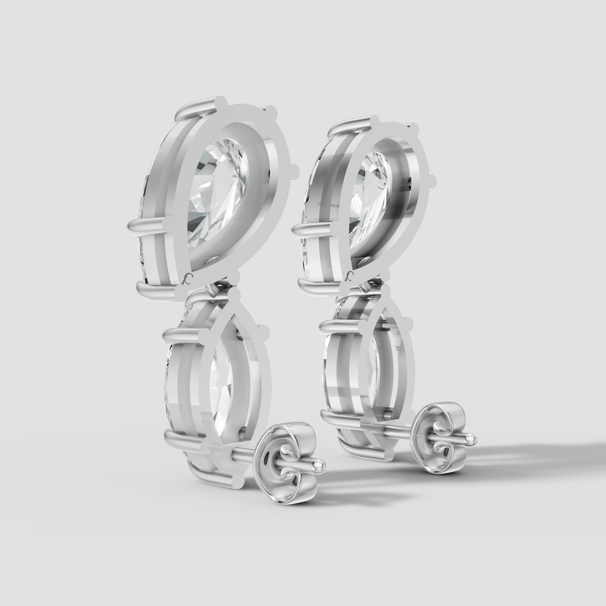 Etoile Marquise and Pear Drops in White Gold