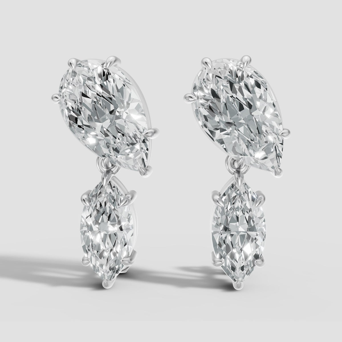 Etoile Marquise and Pear Drops in White Gold