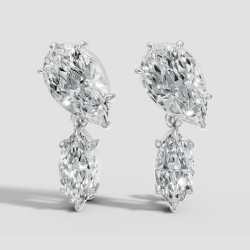Etoile Marquise and Pear Drops in White Gold