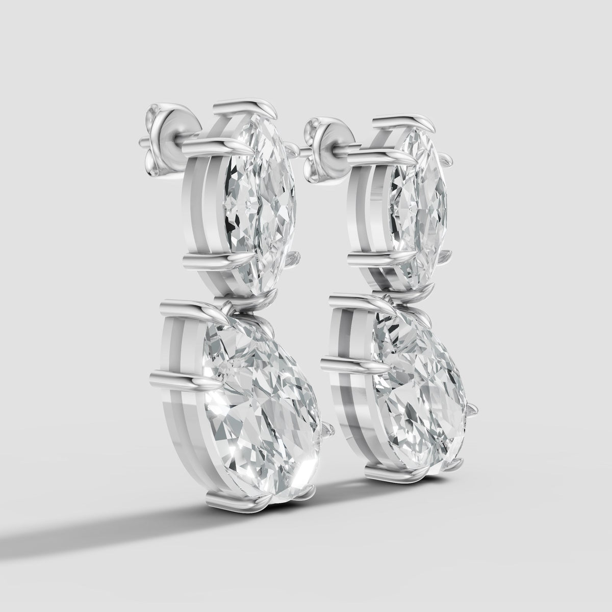 Etoile Marquise and Pear Drops in White Gold