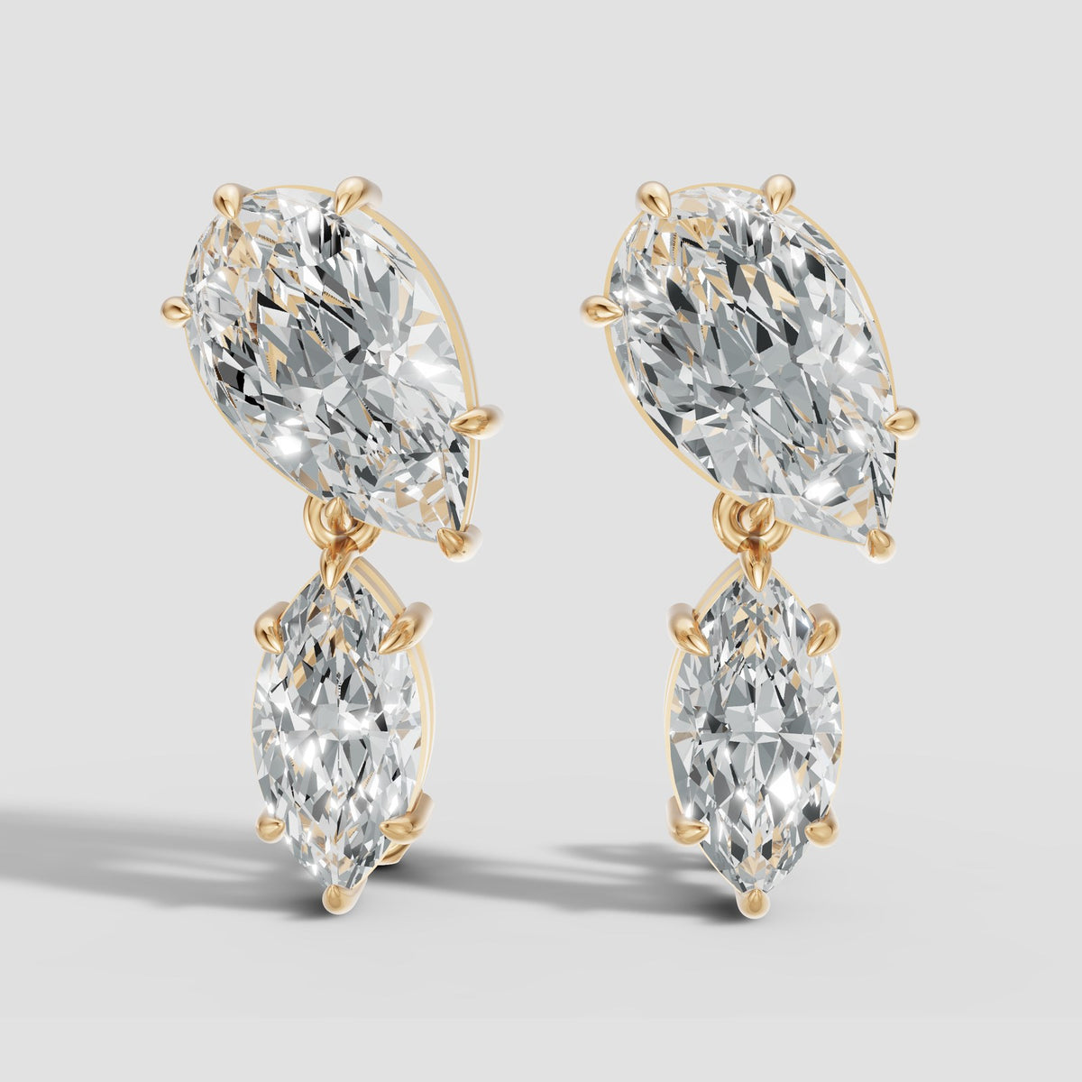 Etoile Marquise and Pear Drops in Yellow Gold