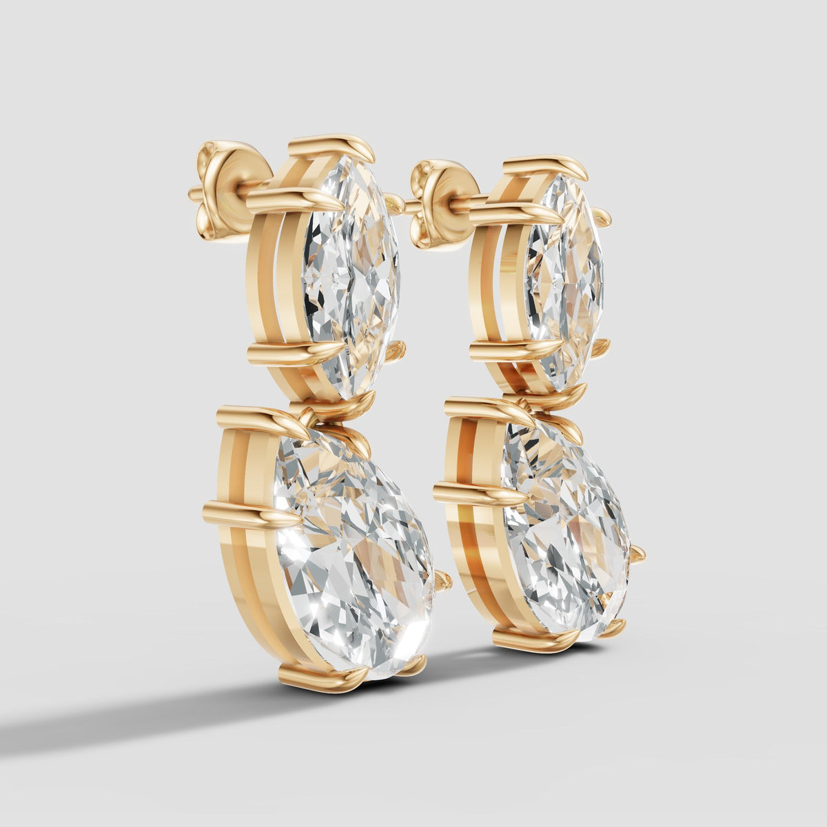 Etoile Marquise and Pear Drops in Yellow Gold