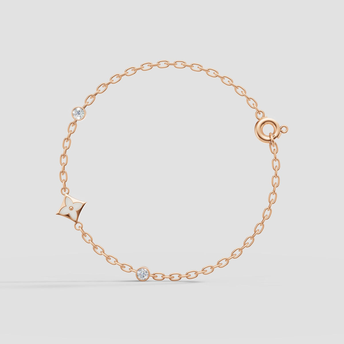 Etoile Station Chain Bracelet in Rose Gold