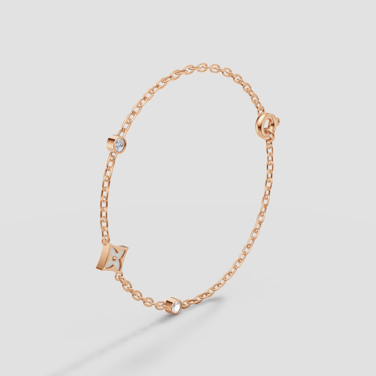 Etoile Station Chain Bracelet in Rose Gold