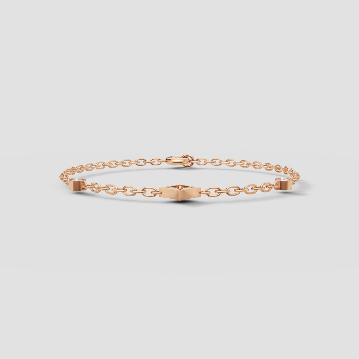 Etoile Station Chain Bracelet in Rose Gold