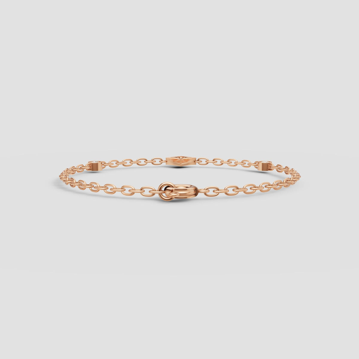 Etoile Station Chain Bracelet in Rose Gold