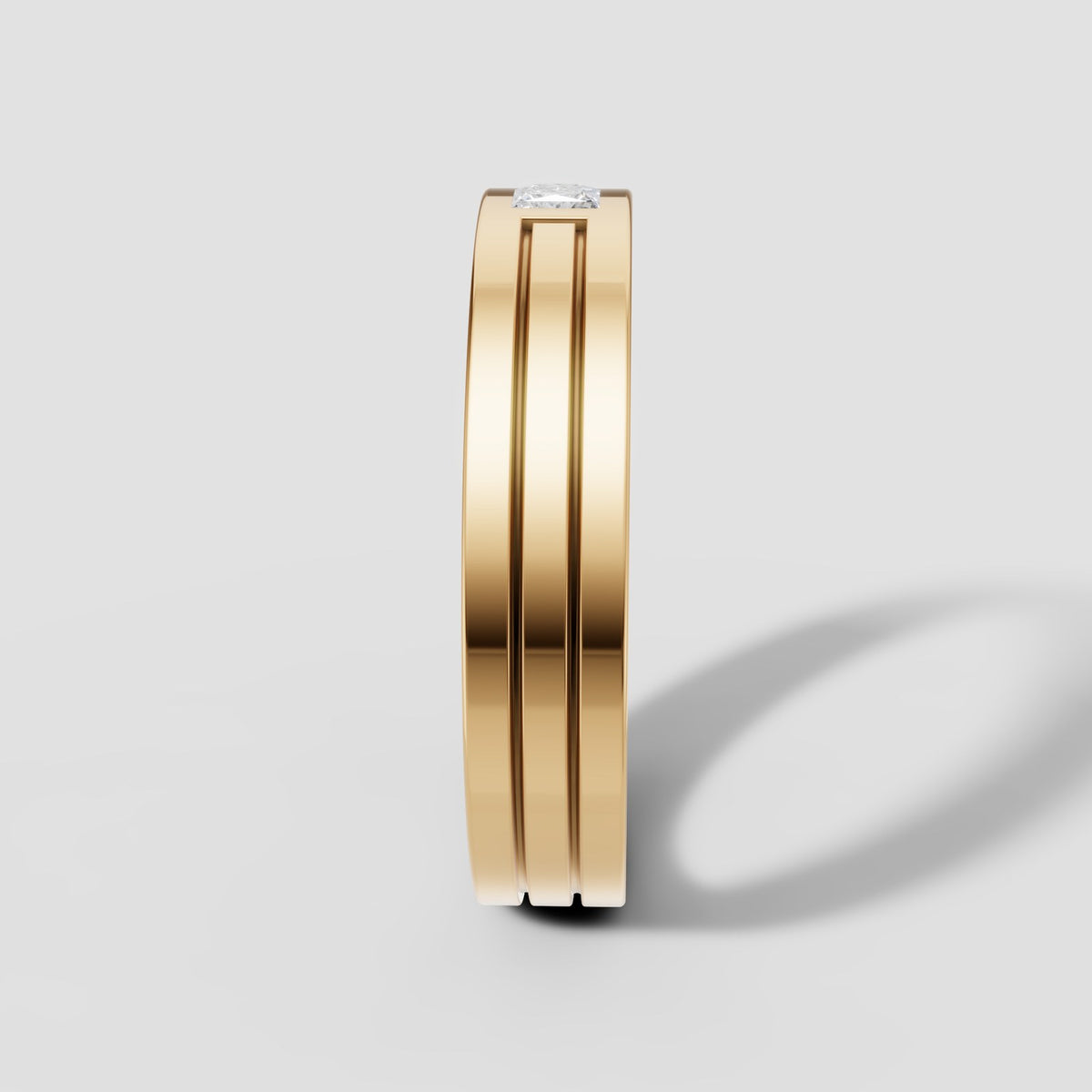 Felix Grooved Princess Band in Yellow Gold