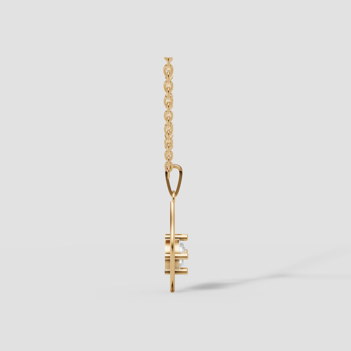 Flame Solitaire Pendant in Yellow Gold