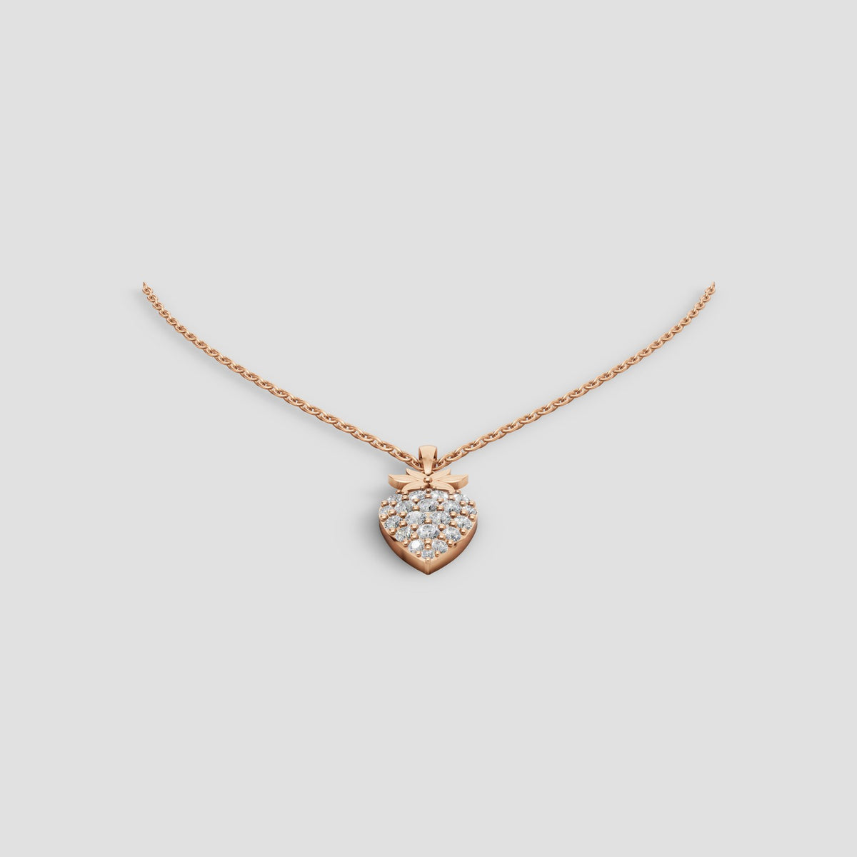 Fraise Strawberry Pendant in Rose Gold