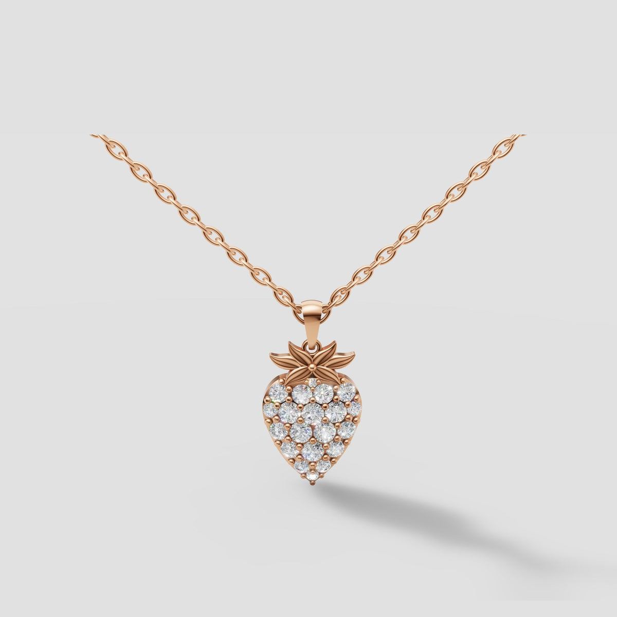 Fraise Strawberry Pendant in Rose Gold