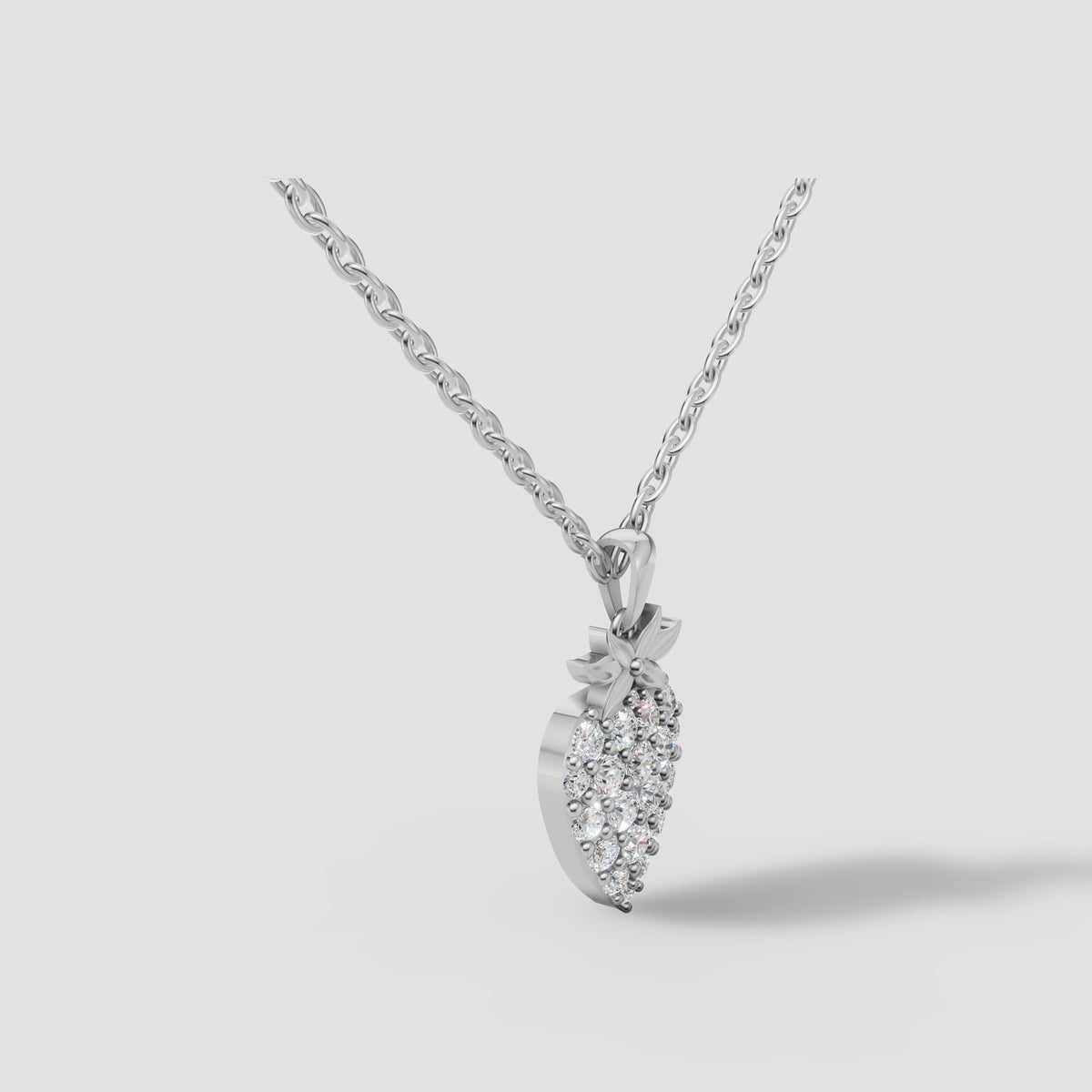 Fraise Strawberry Pendant in White Gold